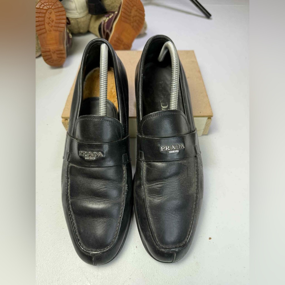 PRADA Milano Black Leather Driver Loafers Size US 9.5 / UK 8.5 - Picture 7 of 15